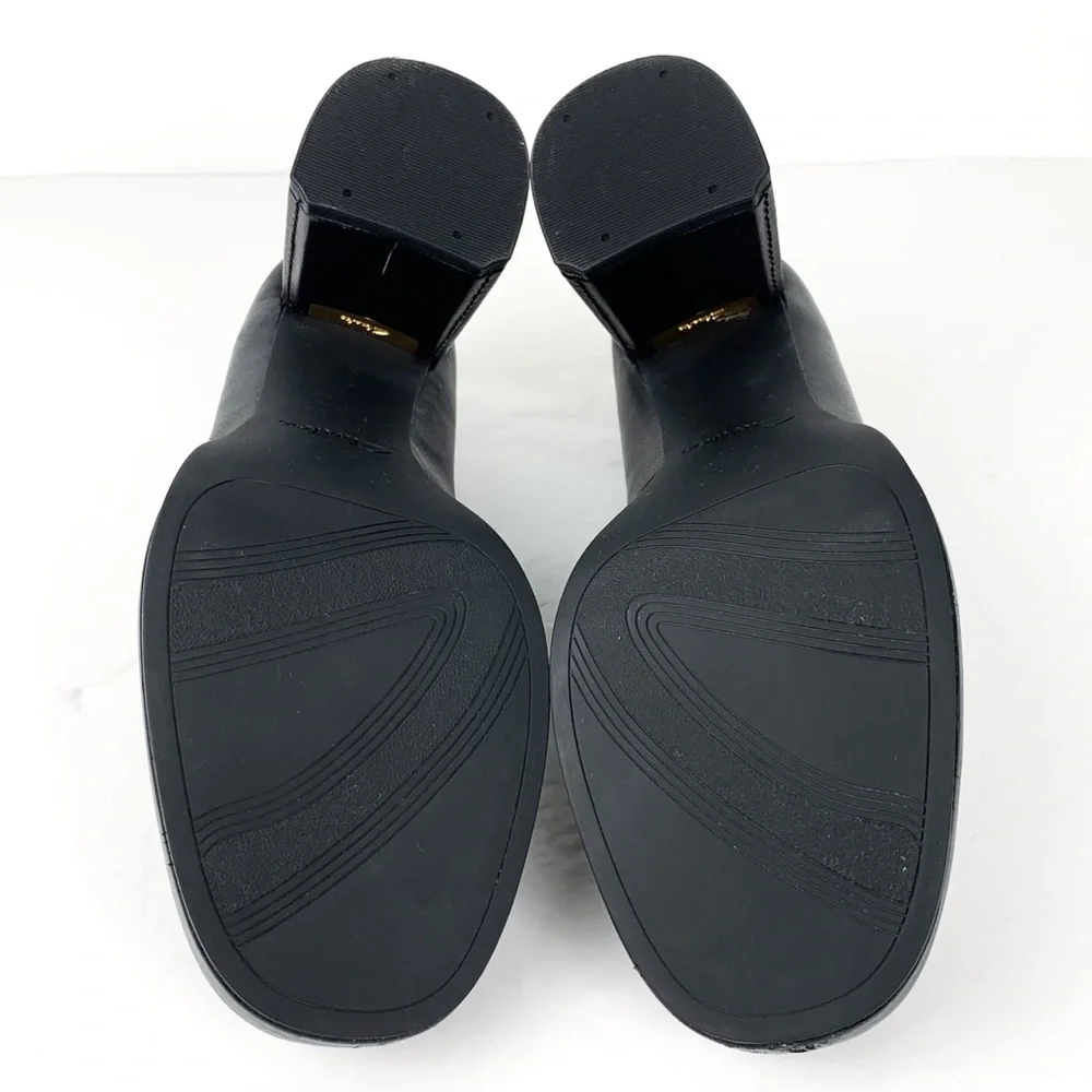 Clarks Signature Zoya85 Court shoes chunky heeled pumps in black leather size 8 - Picture 7 of 8